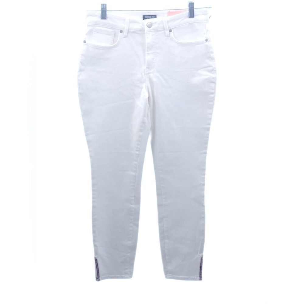 NWT Curves 360 by NYDJ skinny ankle side slit optic white jean